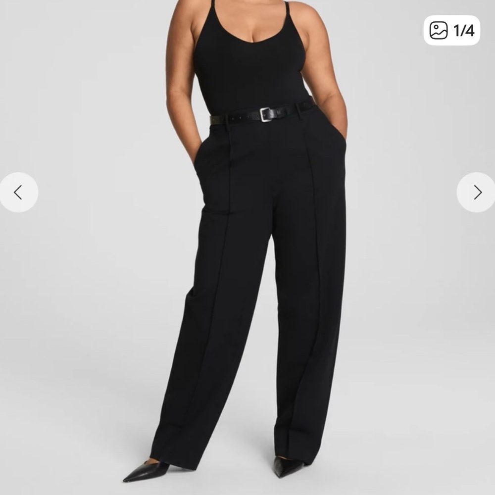 SPANX Black Ponte Barrel Pants Large TALL